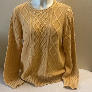 Preswick & Moore Yellow Cable Knit Pullover